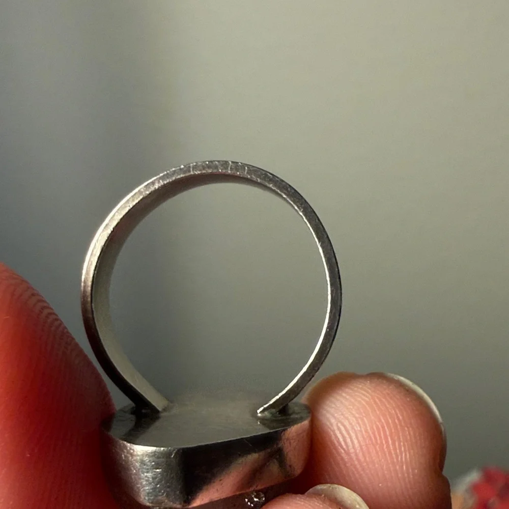 Sterling Silver Ring with Natural Gray Smokey Quartz Crystal